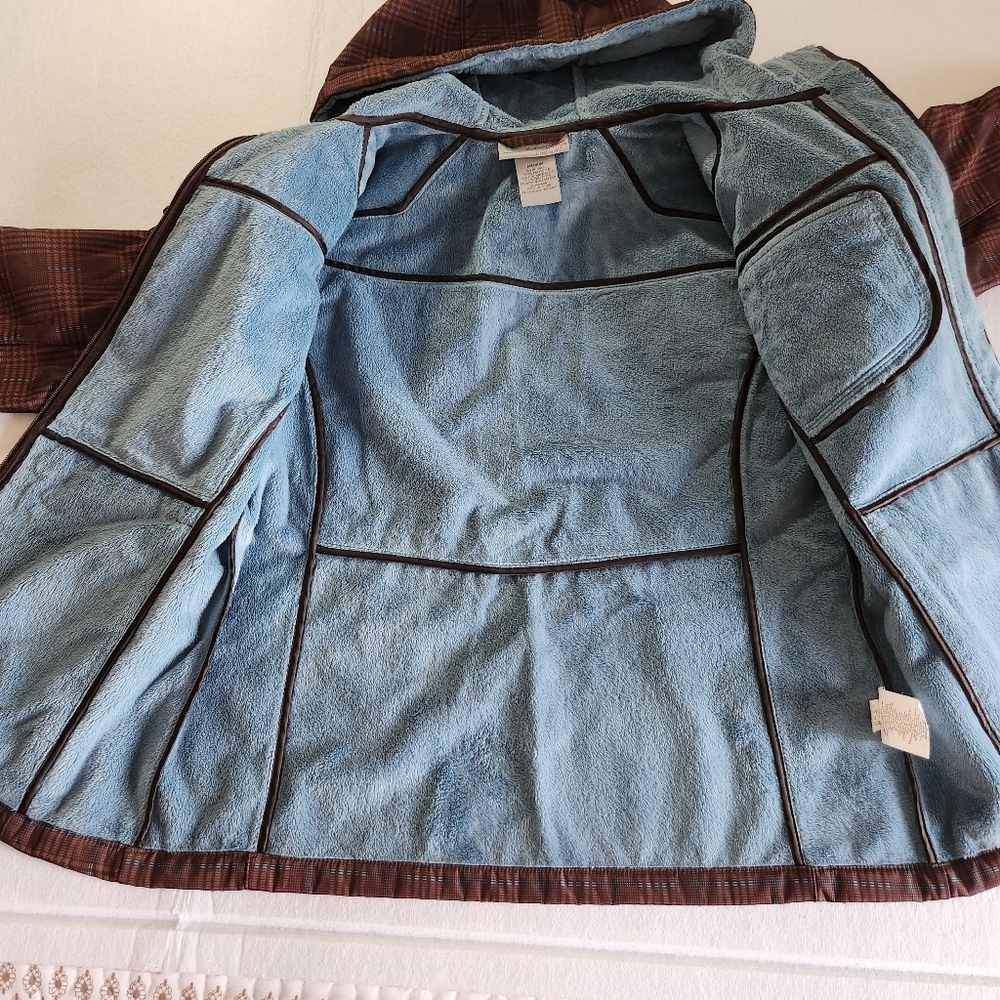 FREE COUNTRY Cozy Faux-Fur Lined Jacket - Light Blue Interior Size Medium - Picture 7 of 10